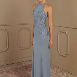 Azazie NWT Elegant Blue Lace Evening Gown - Mother of Bride or Groom